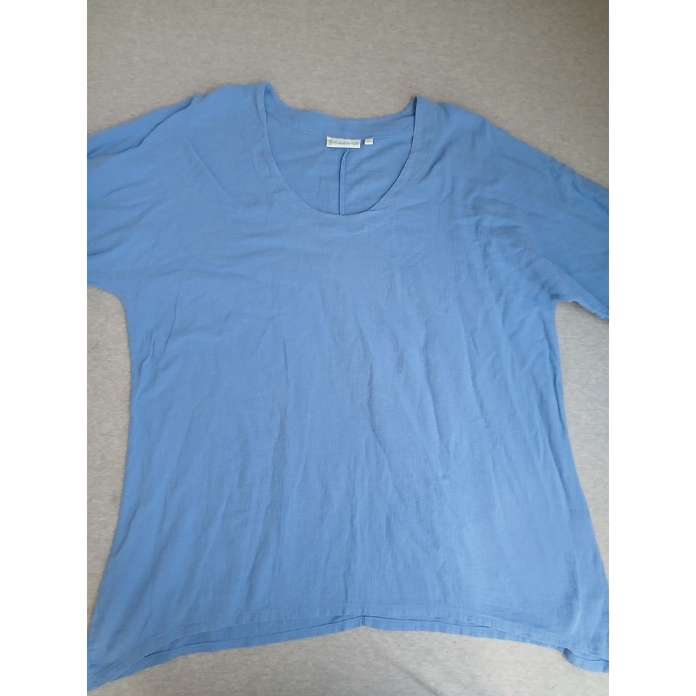 Lulu B Top XL Cotton Gauze Tunic Lagenlook Artsy Boho Layers Resort Beach Cruise